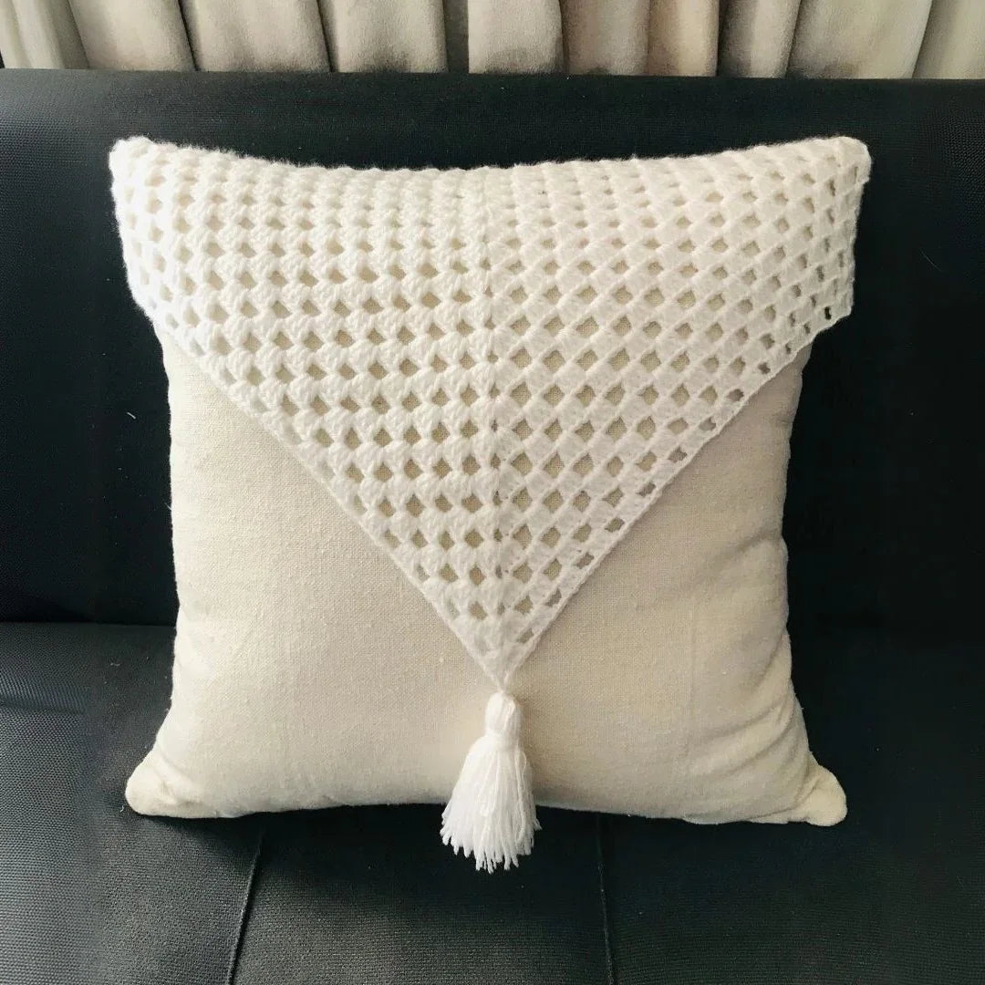 كوشن مكرمية قطن، 40*40 سم