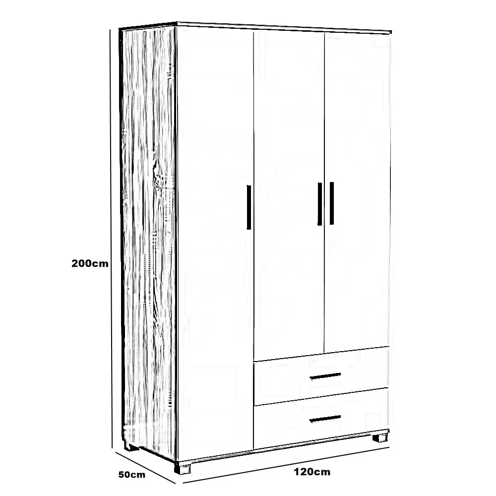 غرفة نوم، خشب ام دي اف - 3 قطع