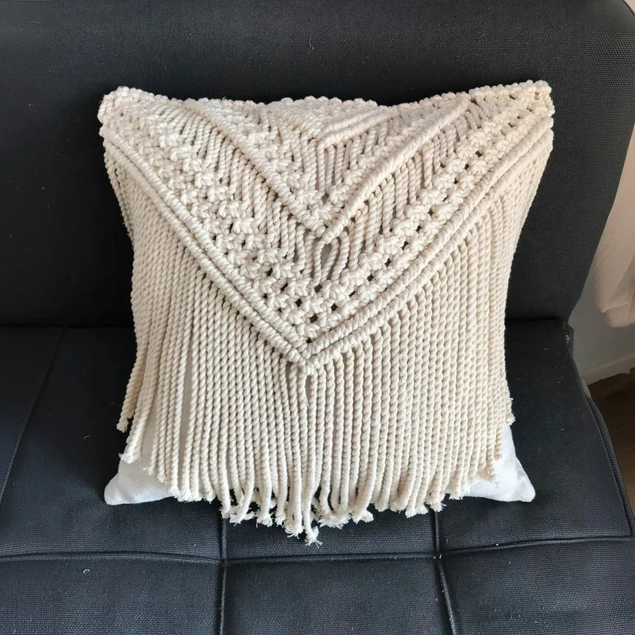 كوشن مكرمية قطن، 40*40 سم