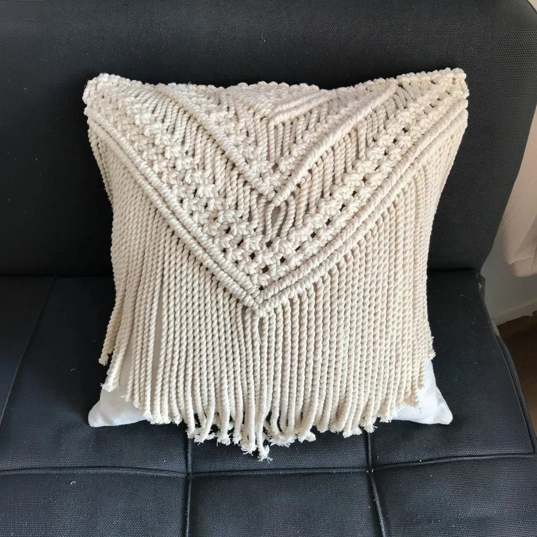 كوشن مكرمية قطن، 40*40 سم