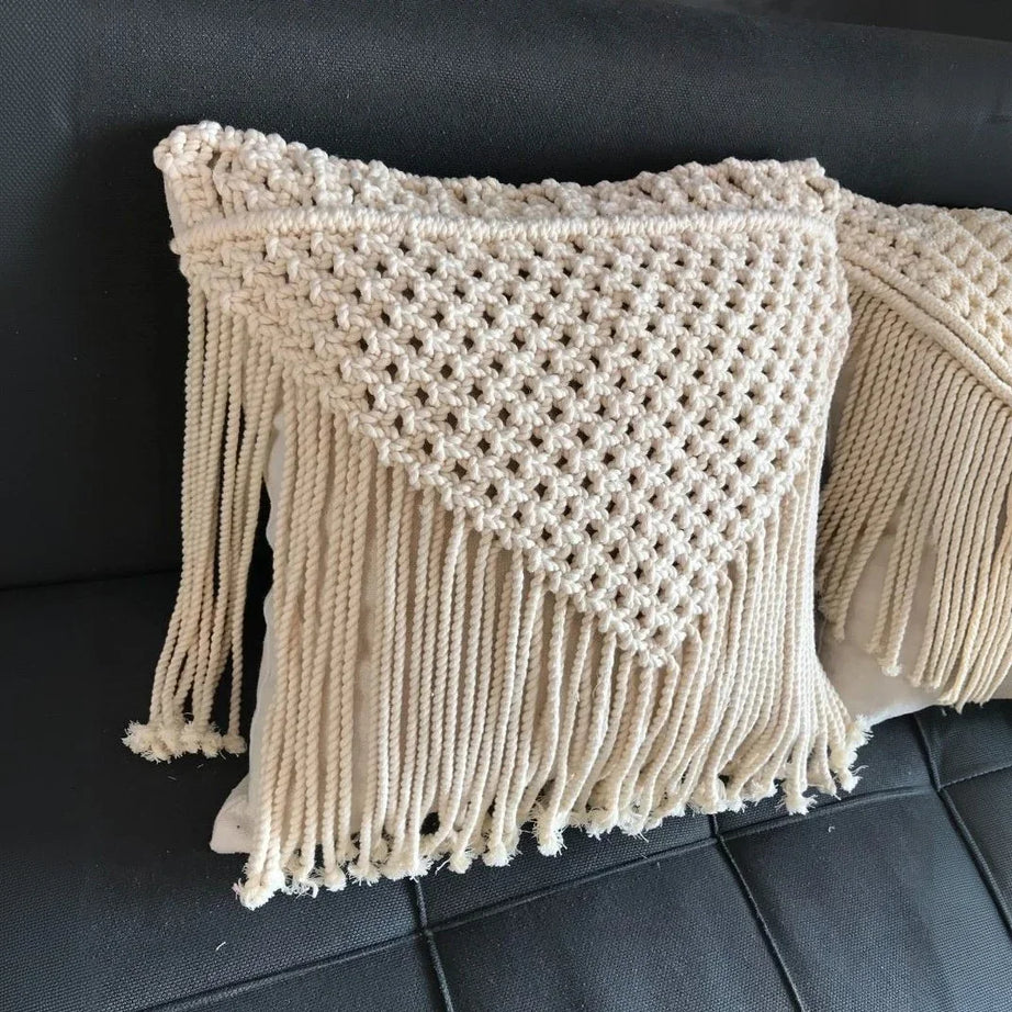 كوشن مكرمية قطن، 40*40 سم