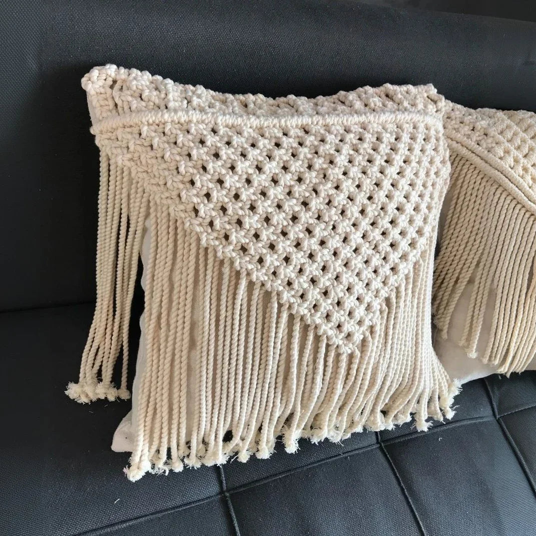 كوشن مكرمية قطن، 40*40 سم