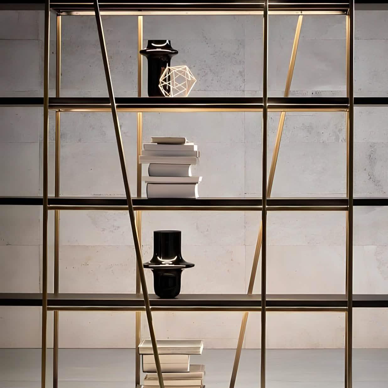 وحدة أرفف ستيل وام دي اف، 160*30*180 سم 