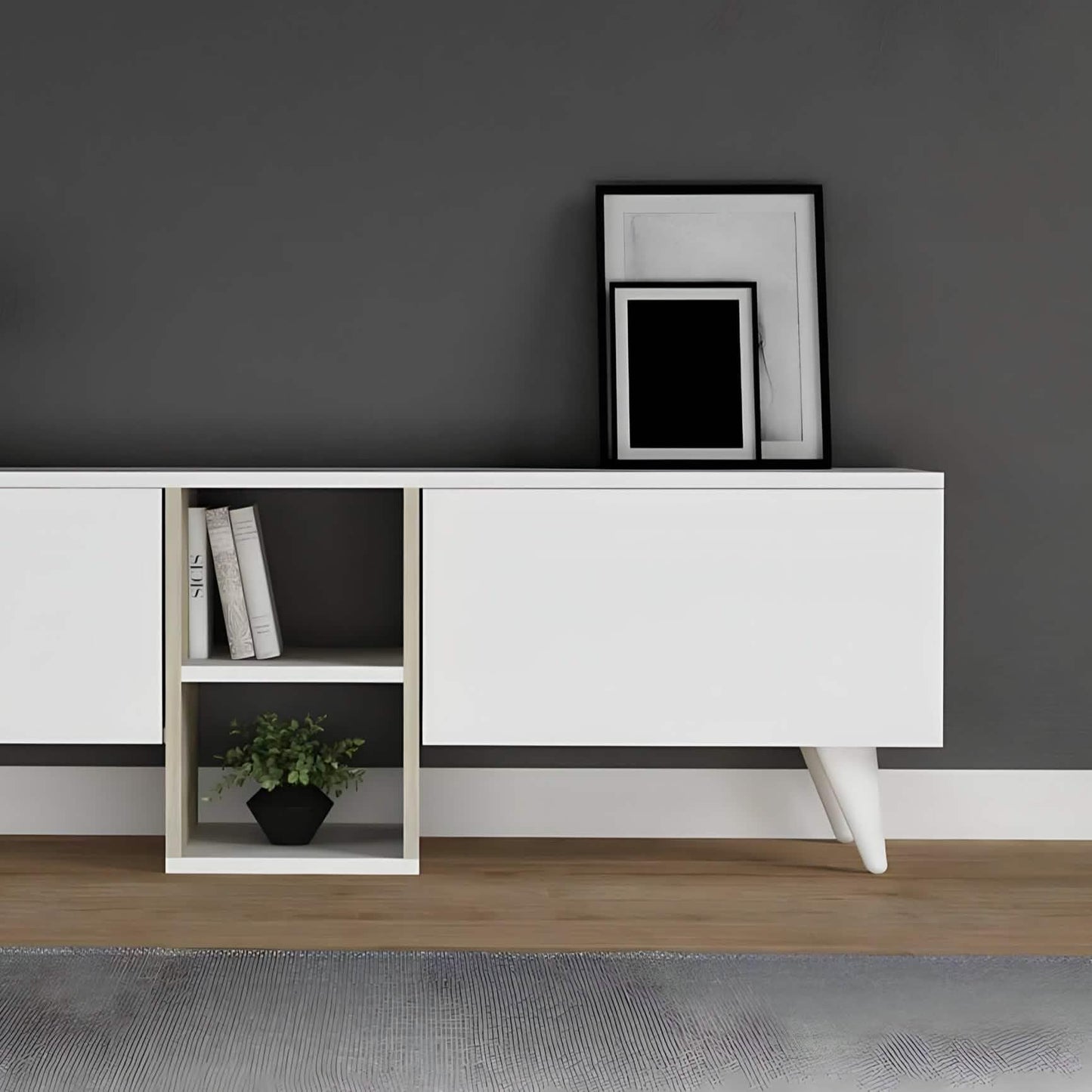 ترابيزة تليفزيون ام دي اف، 160*55*35 سم