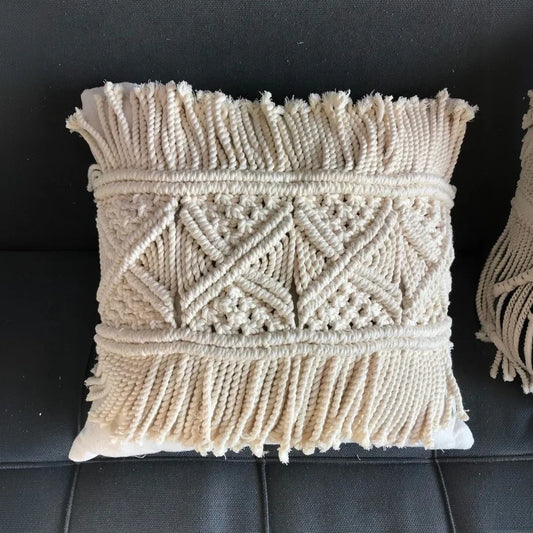 كوشن مكرمية قطن، 40*40 سم