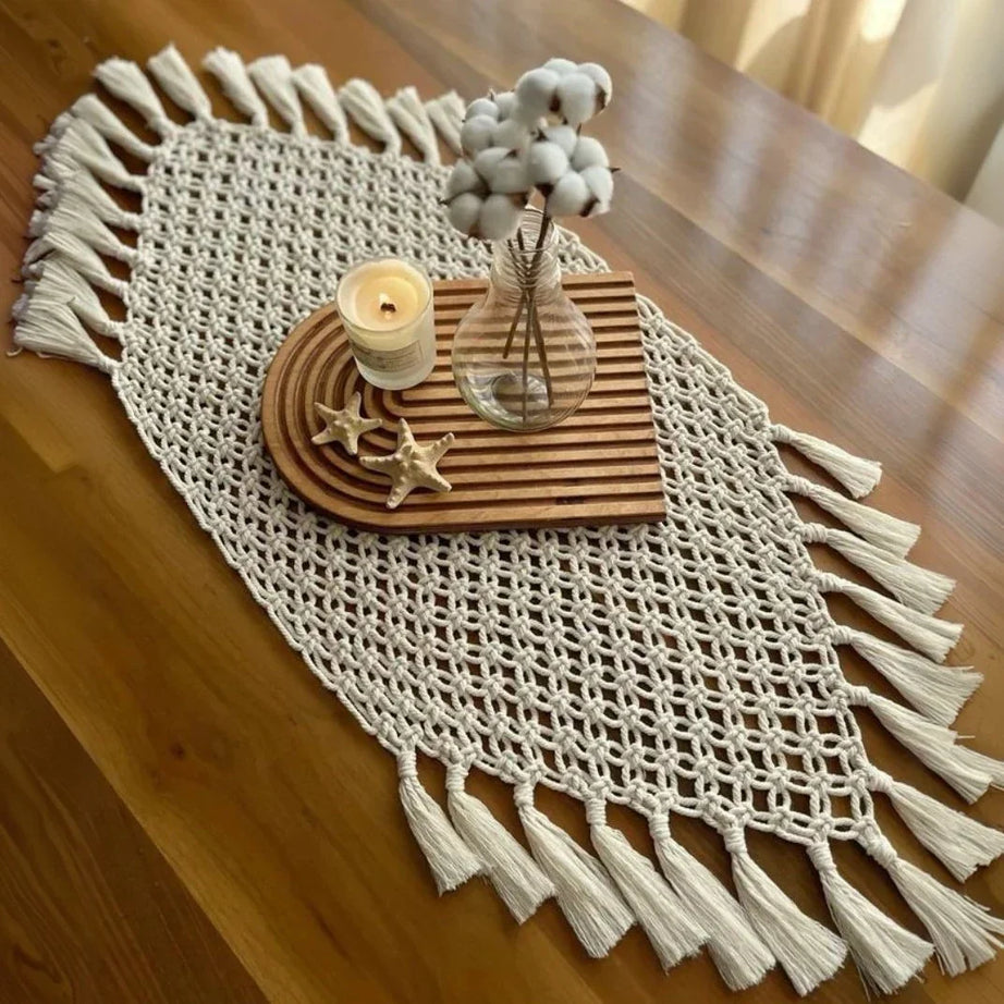 رانر مكرمية قطن، 45*100 سم