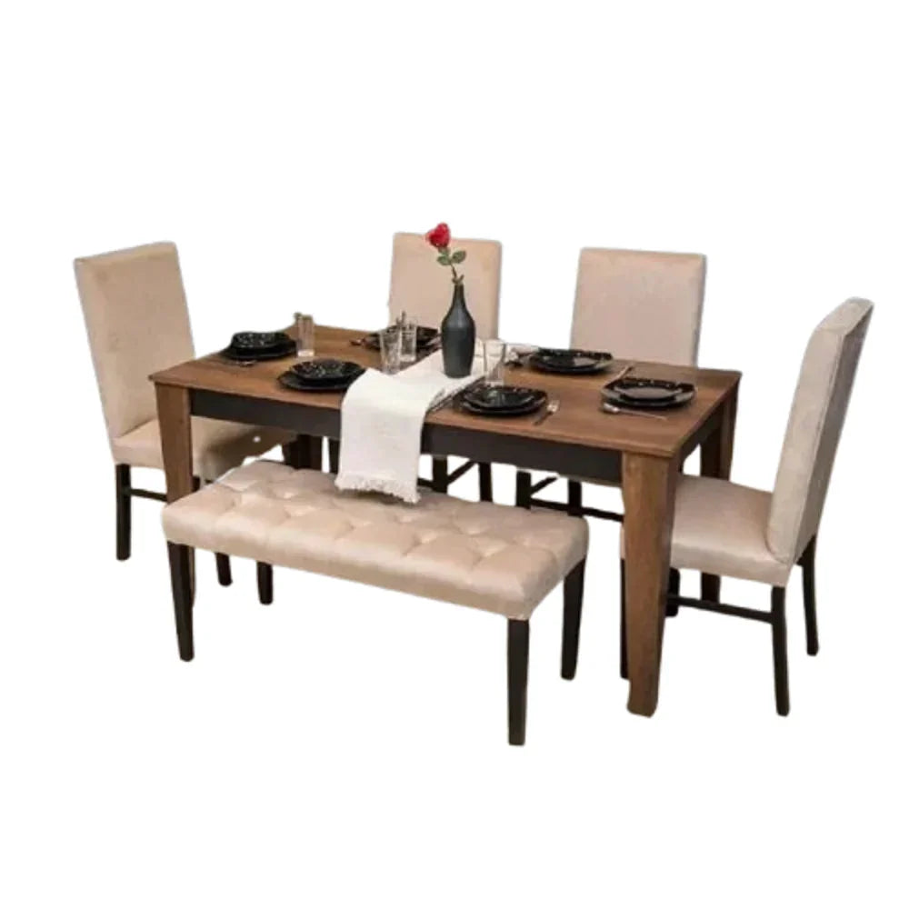 طقم سفرة ام دي اف، 6 قطع