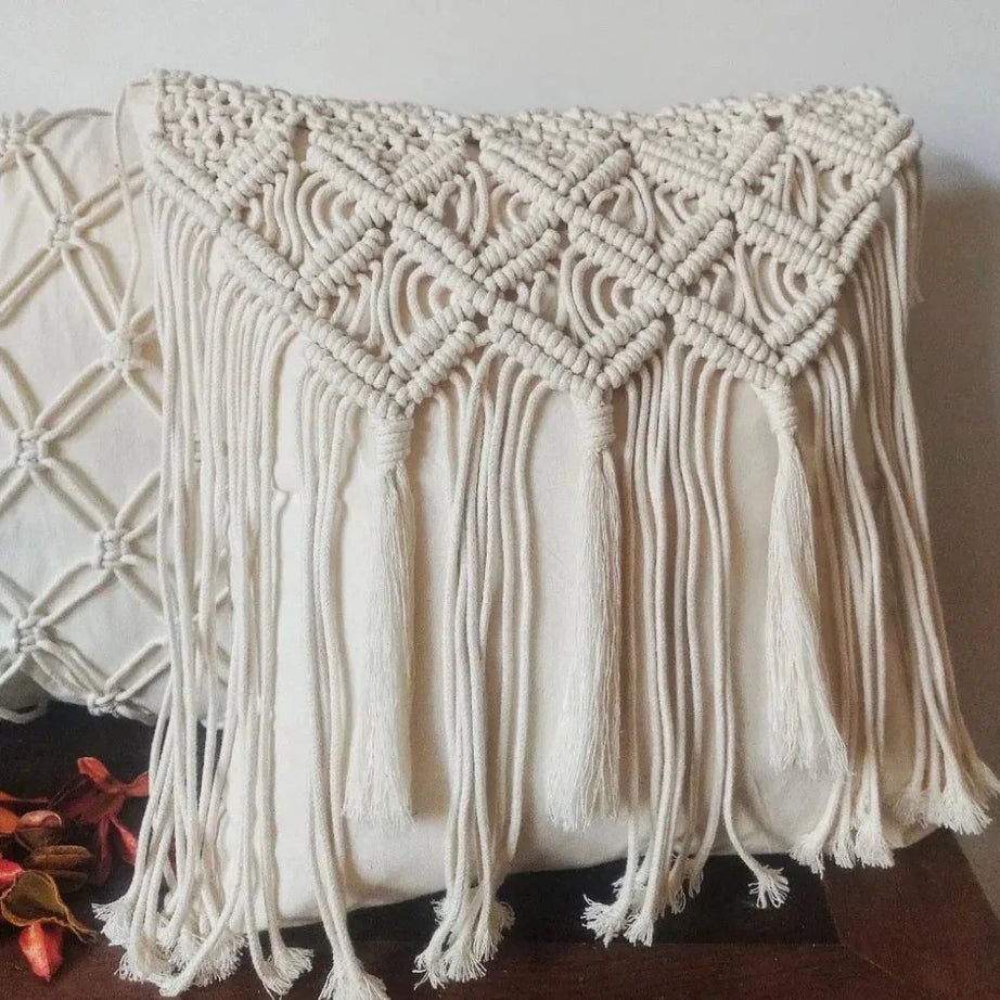 كوشن مكرمية قطن، 40*40 سم