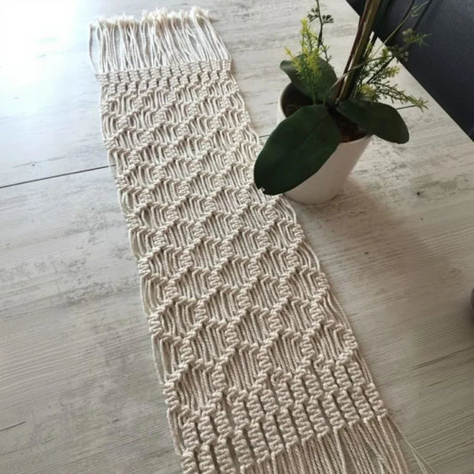 رانر مكرمية قطن، 40*140 سم