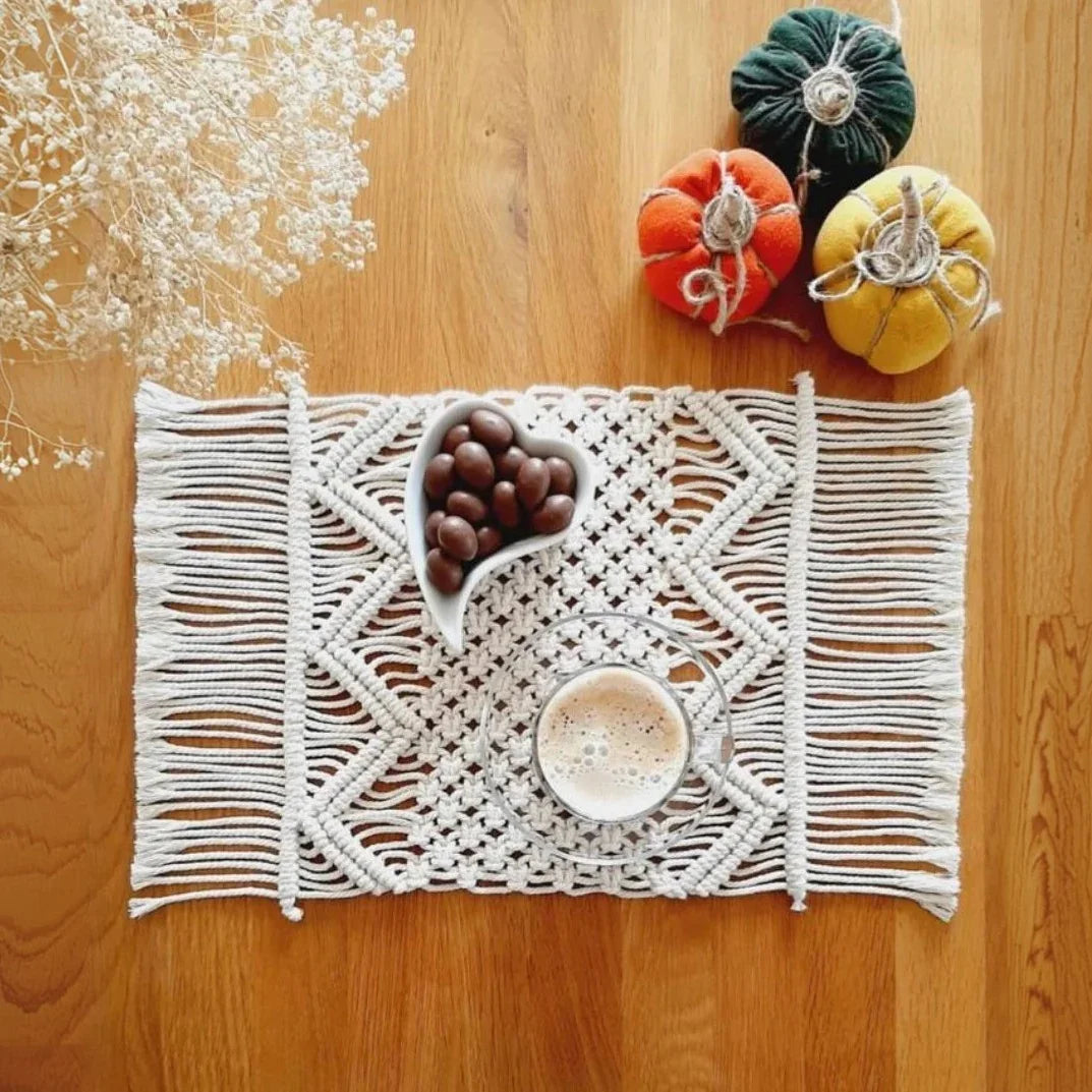 كوستر مكرمية قطن، 30*50 سم