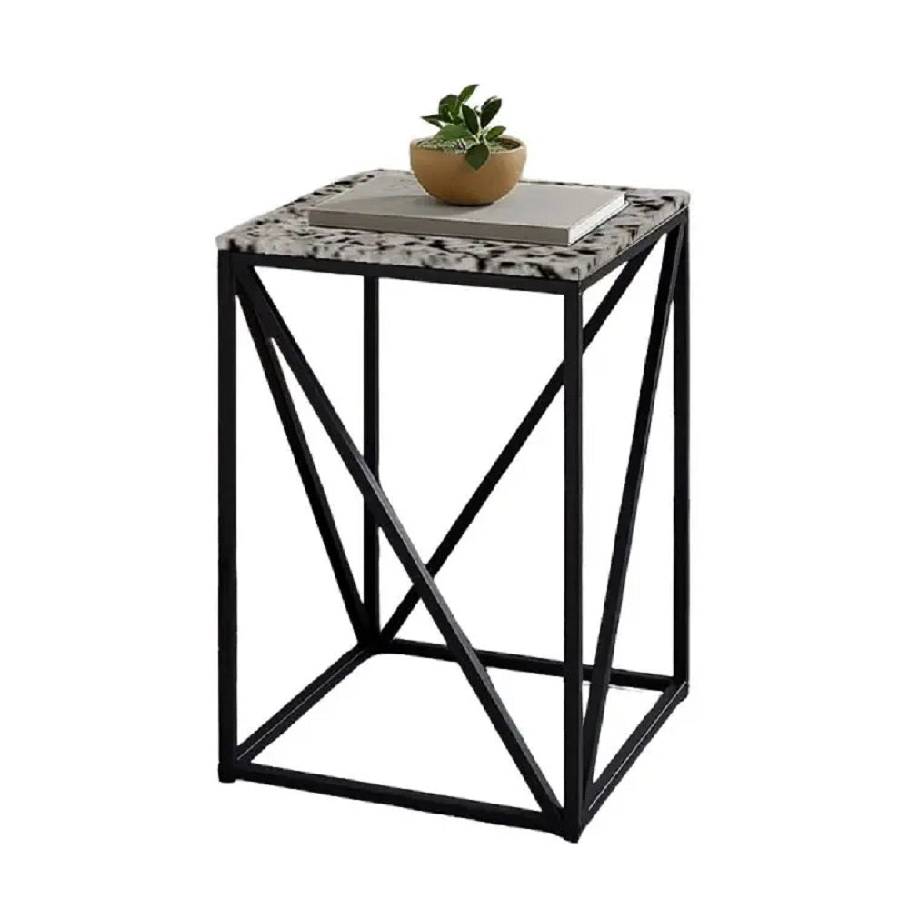 ترابيزة جانبية معدن بسطح جرانيت، 40*40*60 سم