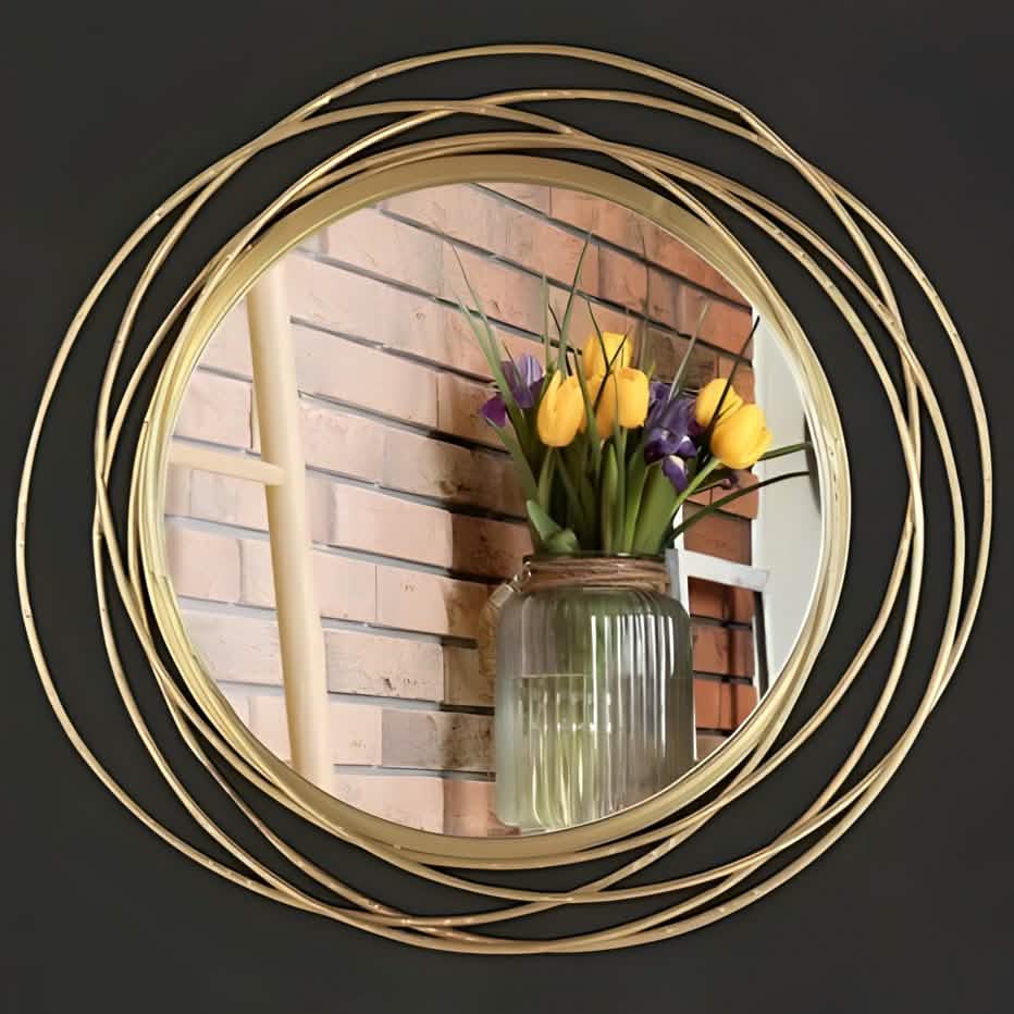 مرايا حائط بإطار ستيل، 80 سم 