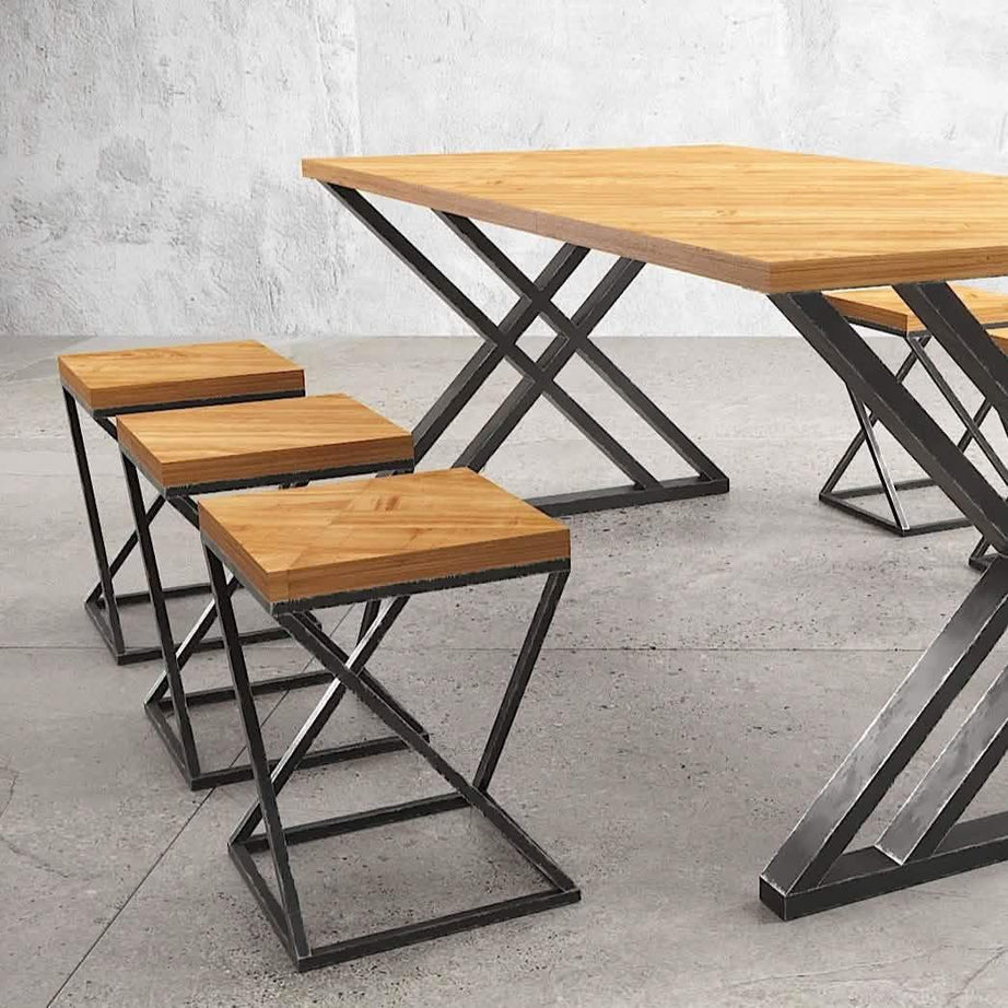 سفرة معدن و ام دي اف مع 6 كراسي - RON314 Royal Iron