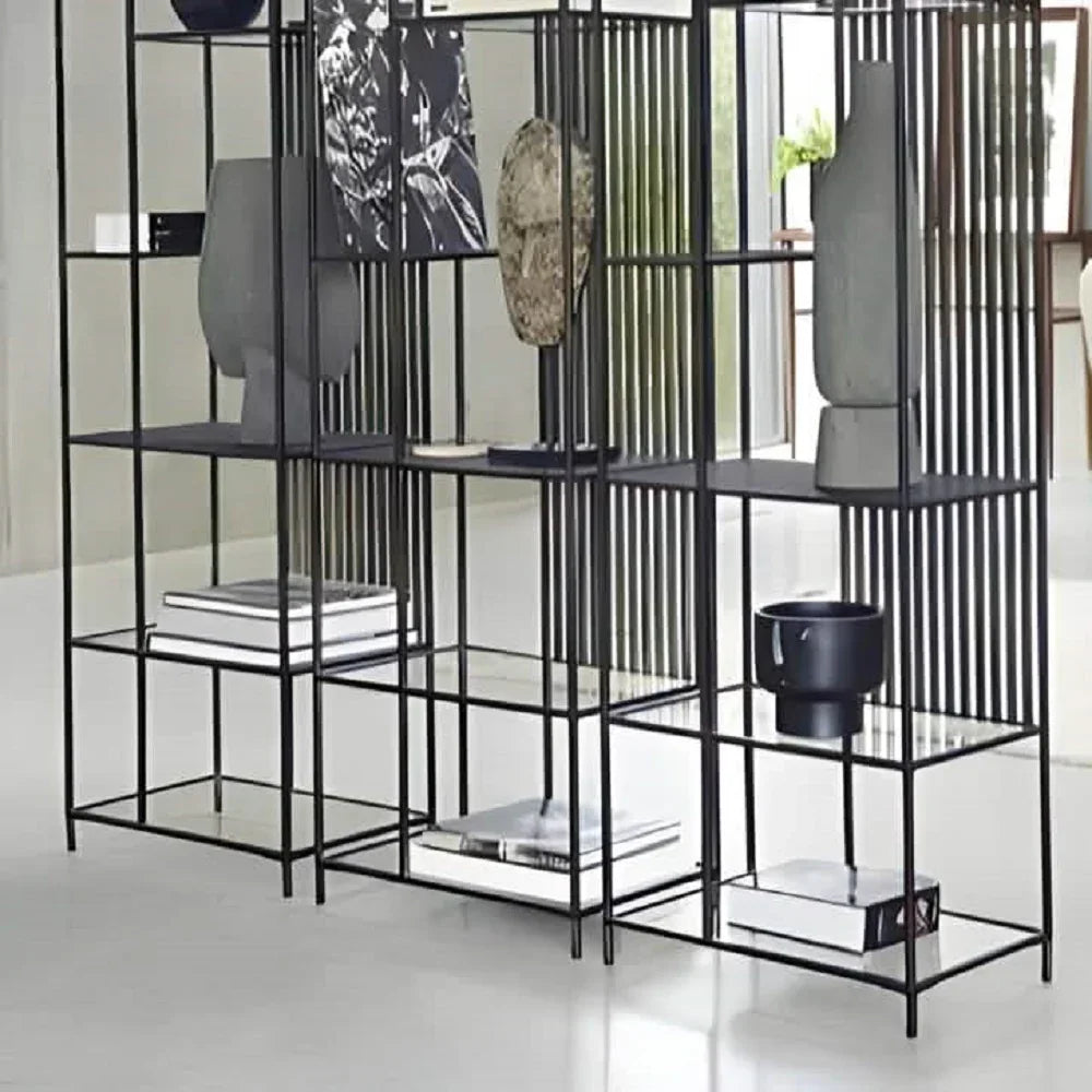 وحدة أرفف ستيل و زجاج، 150*30*200 سم - 3 قطع