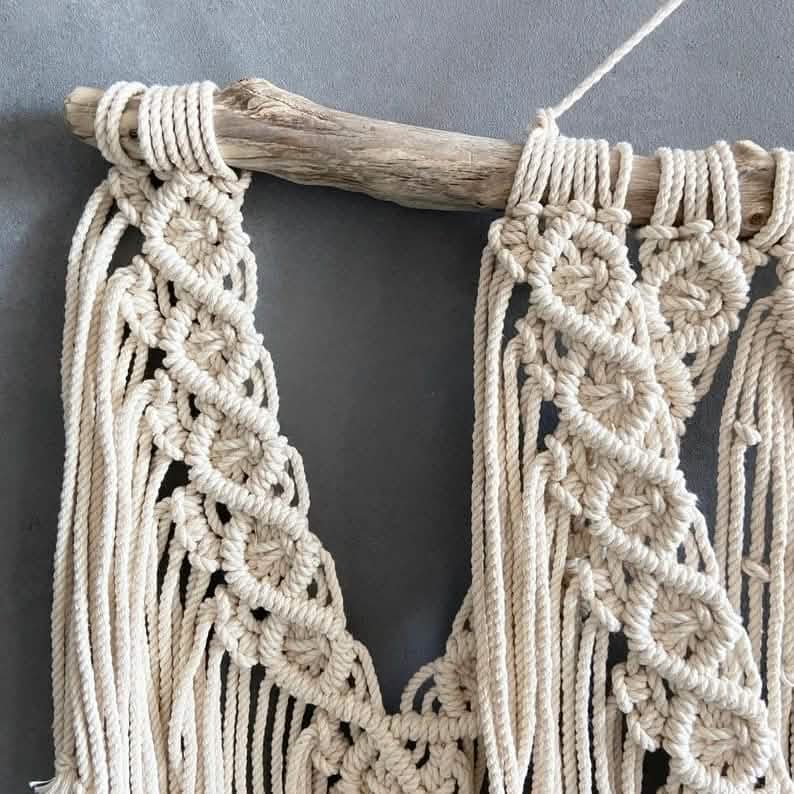 مكرمية حائط خشب، 120*130 سم