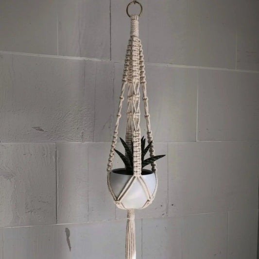 حامل اواني زرع مكرمية قطن، 80 سم