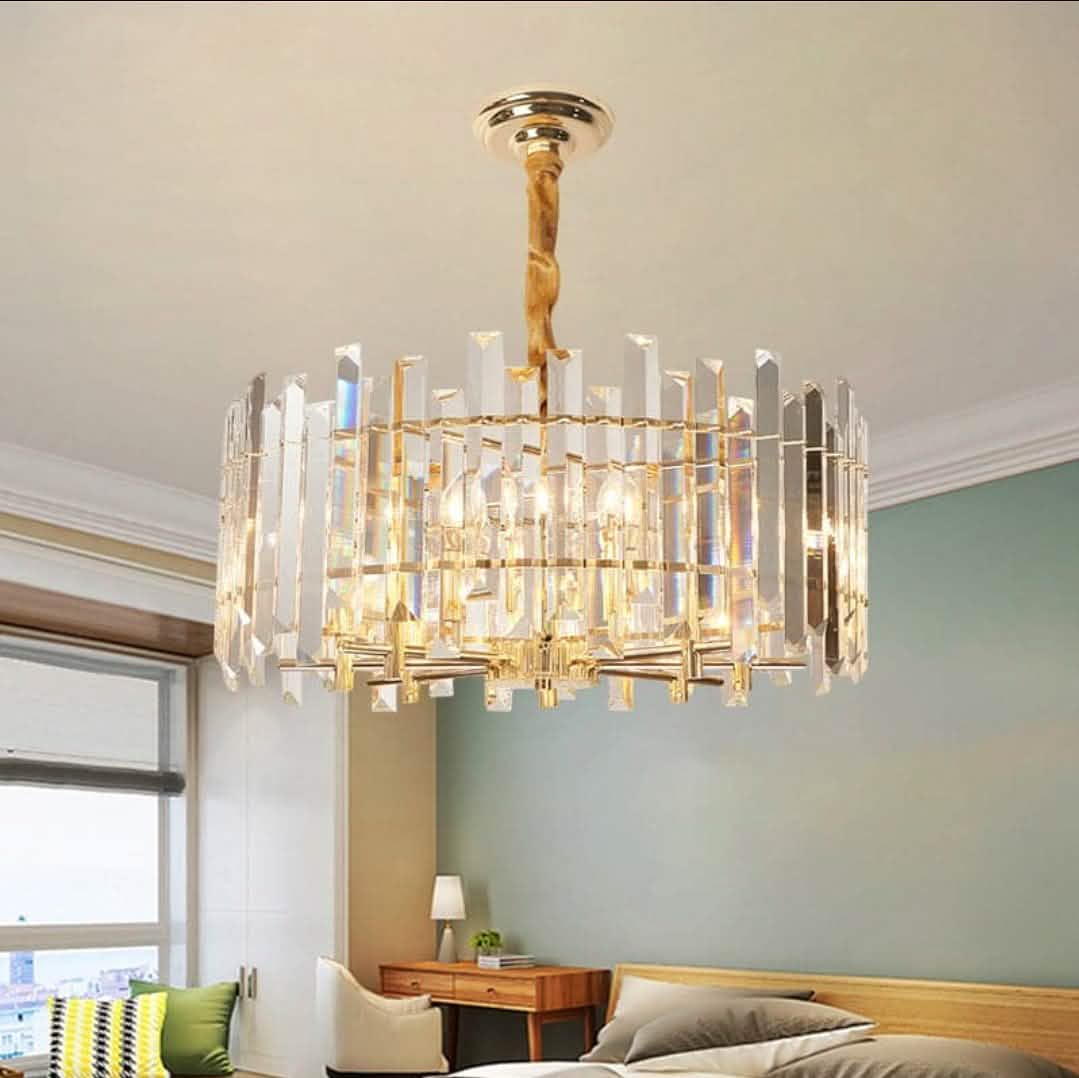 نجفة ستيل، 60*60 سم - ذهبي