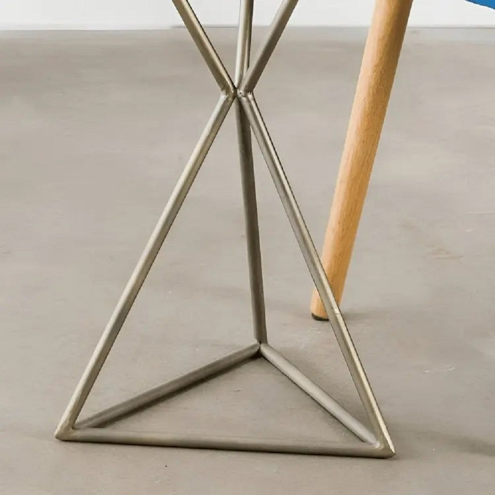 ترابيزة جانبية ستيل بسطح زجاج، 25*25*50 سم