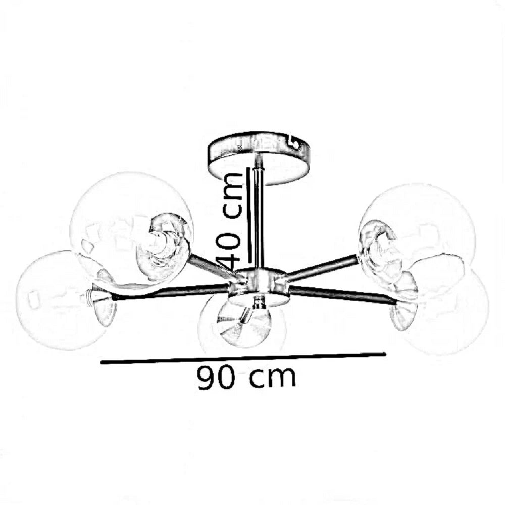 نجفة ستيل و زجاج، 90*40 سم