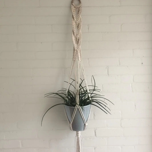 حامل اواني زرع مكرمية قطن، 80 سم