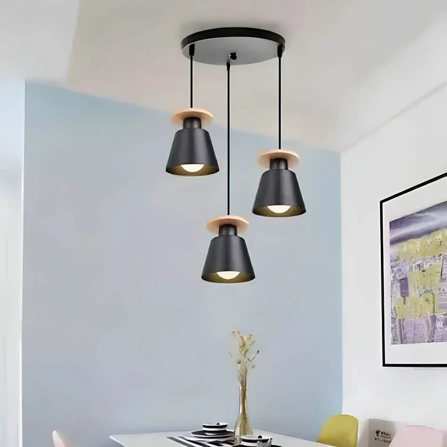 نجفة معدن وخشب، 28*134 سم