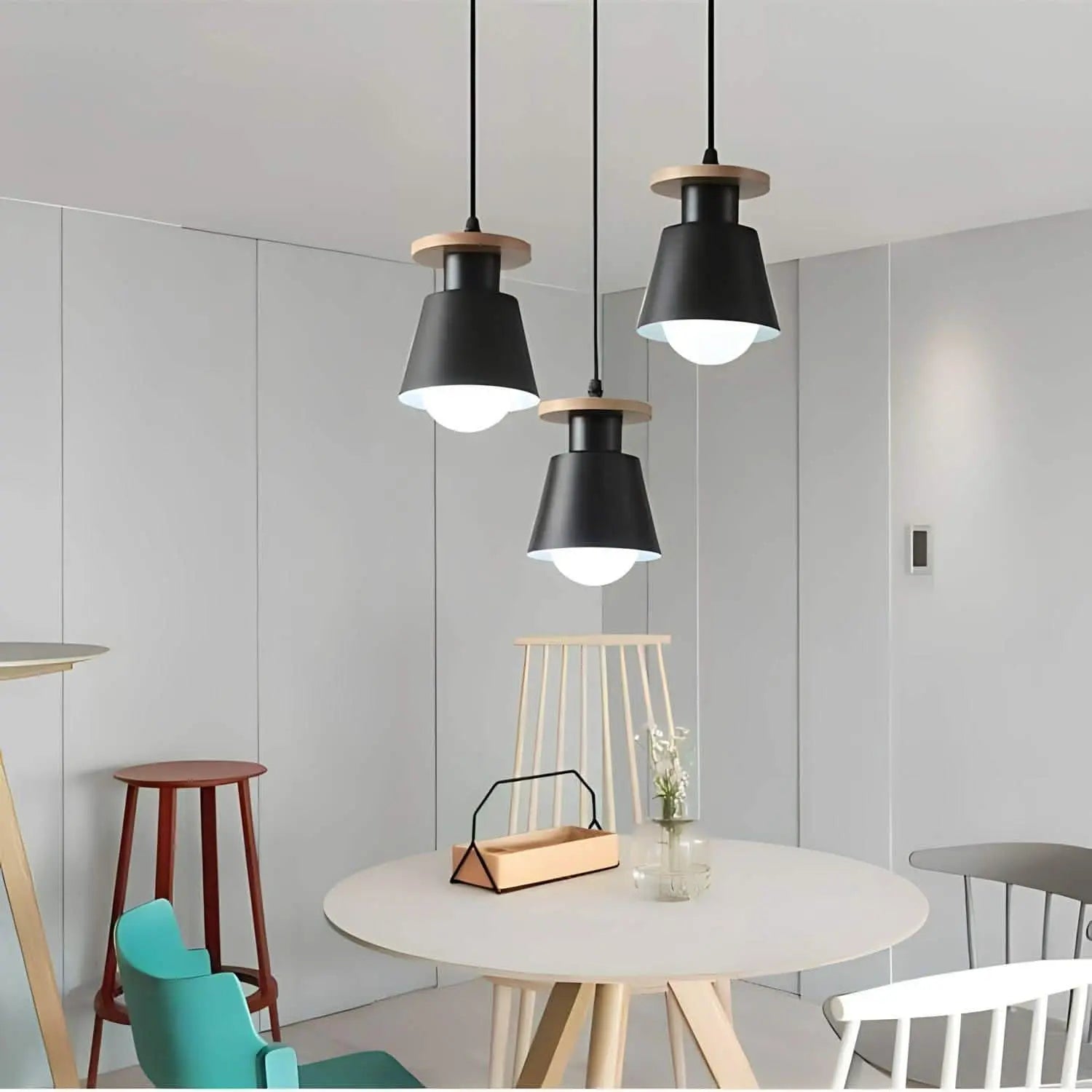 نجفة معدن وخشب، 28*134 سم