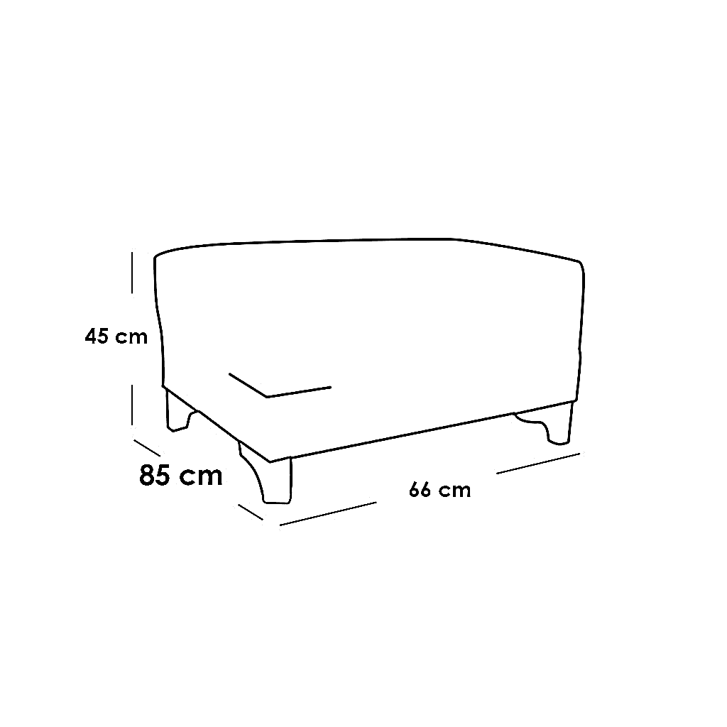 أريكة ركنة و2 بف خشب زان بحجم 295*265*85*75 سم بتصميم مستطيل أقمشة حيادية وأرجل مخروطية قصيرة