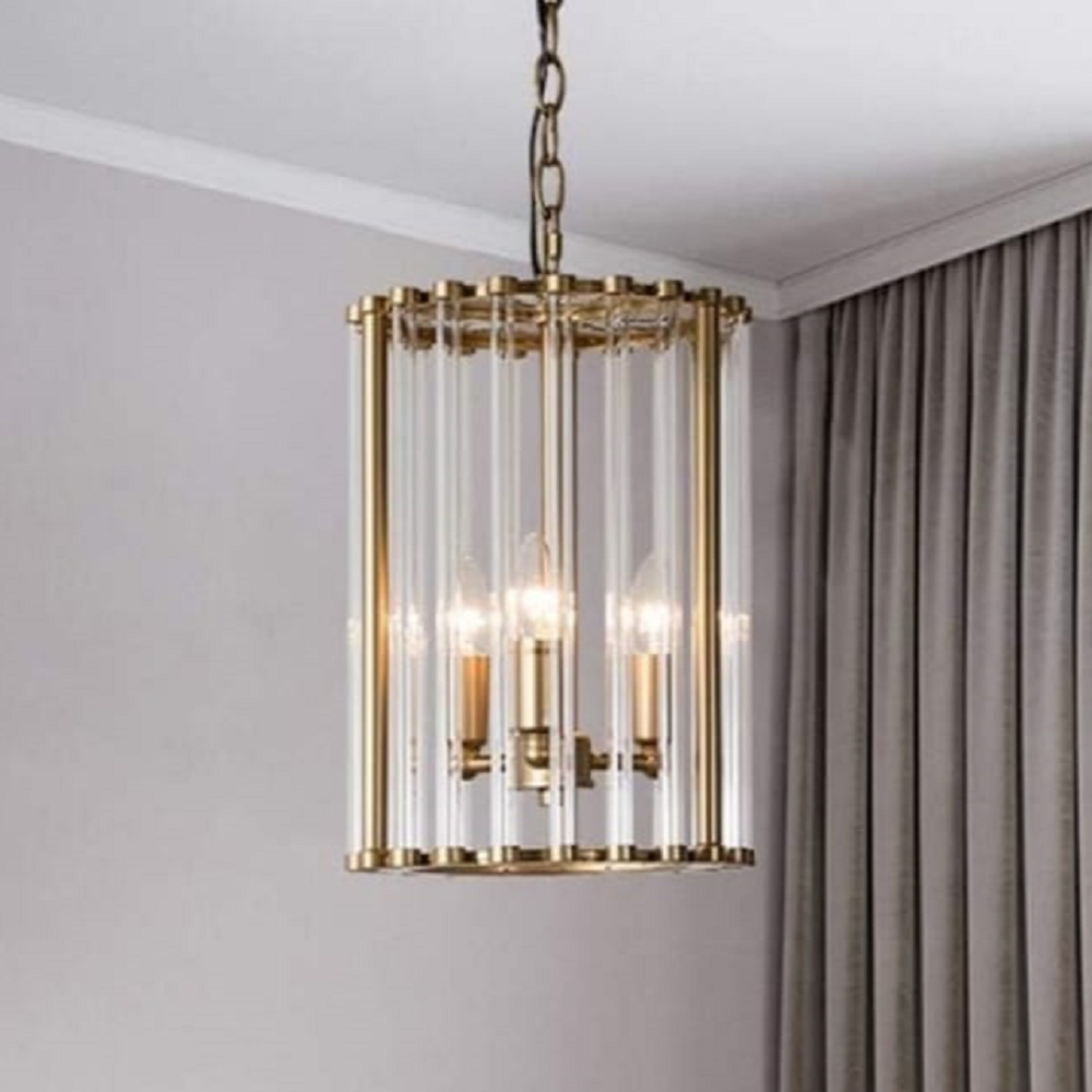 نجفة ستيل - كريستال، 30*50 سم- ذهبي