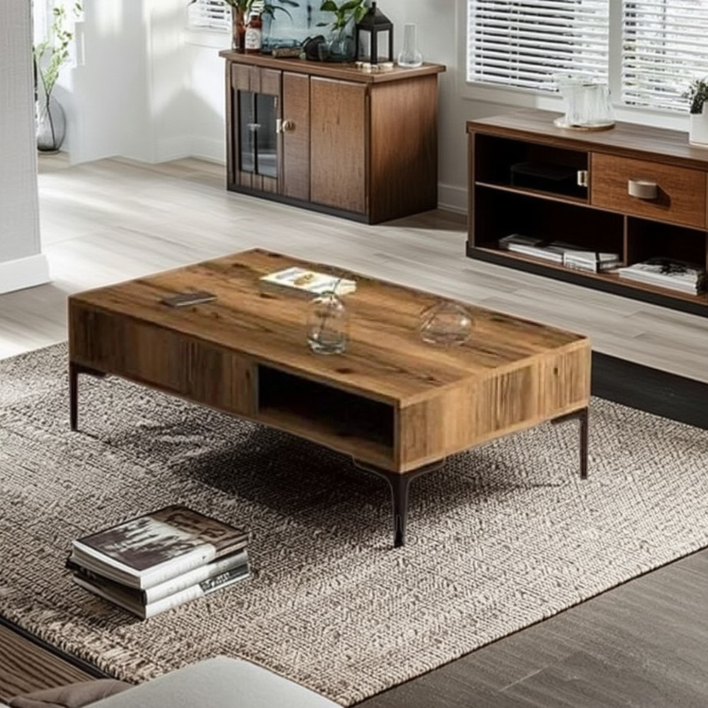 ترابيزة قهوة خشب ام دي اف، 100*50*40 سم