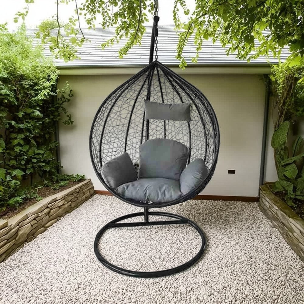 أرجوحة معدن و راتان، 100*80*115 سم