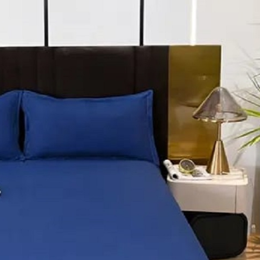 طقم ملاية سرير مايكروفايبر، 240*220 سم - أزرق