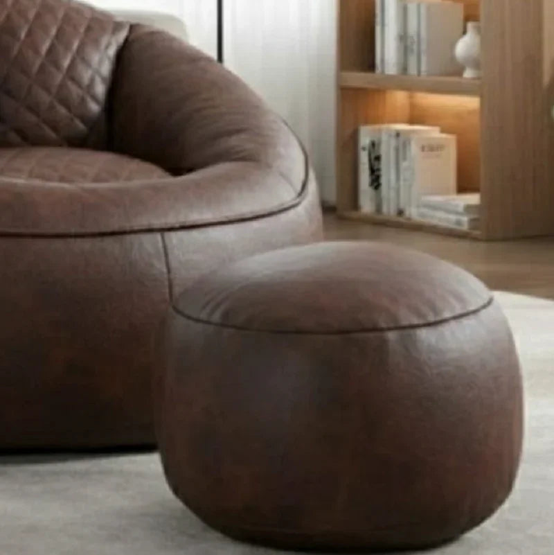 طقم بين باج مع بف جلد، قطعتين - بني