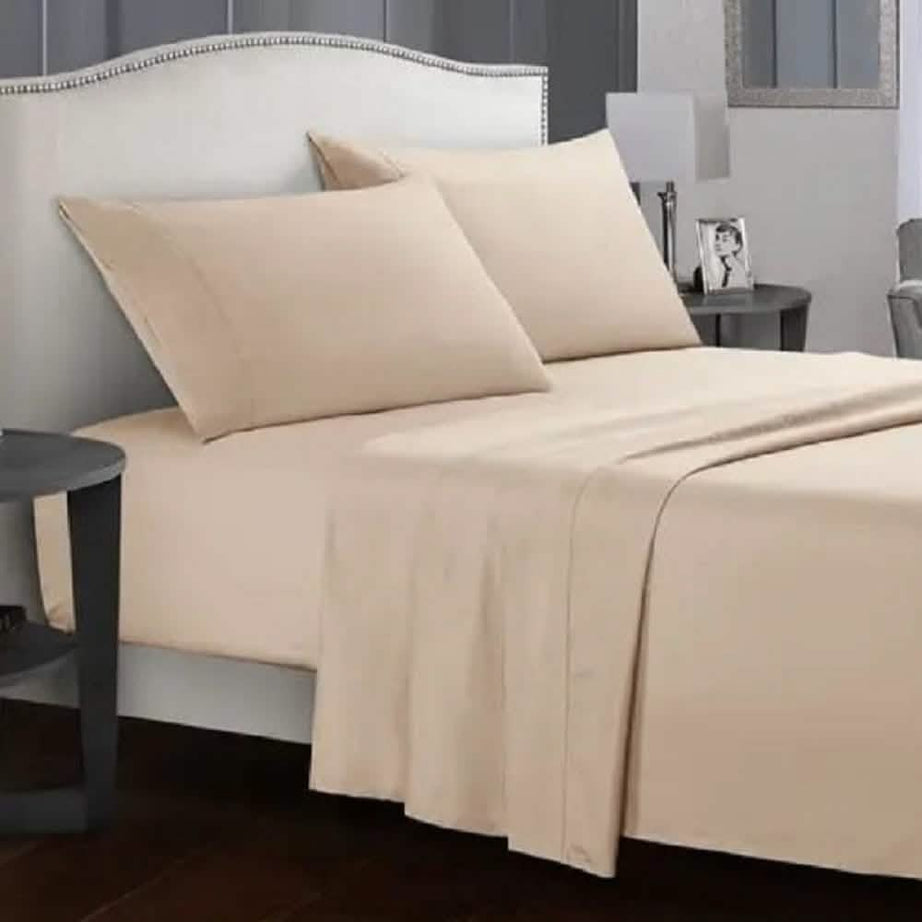 مفرش سرير مايكروفايبر، 220*180 سم - بيج