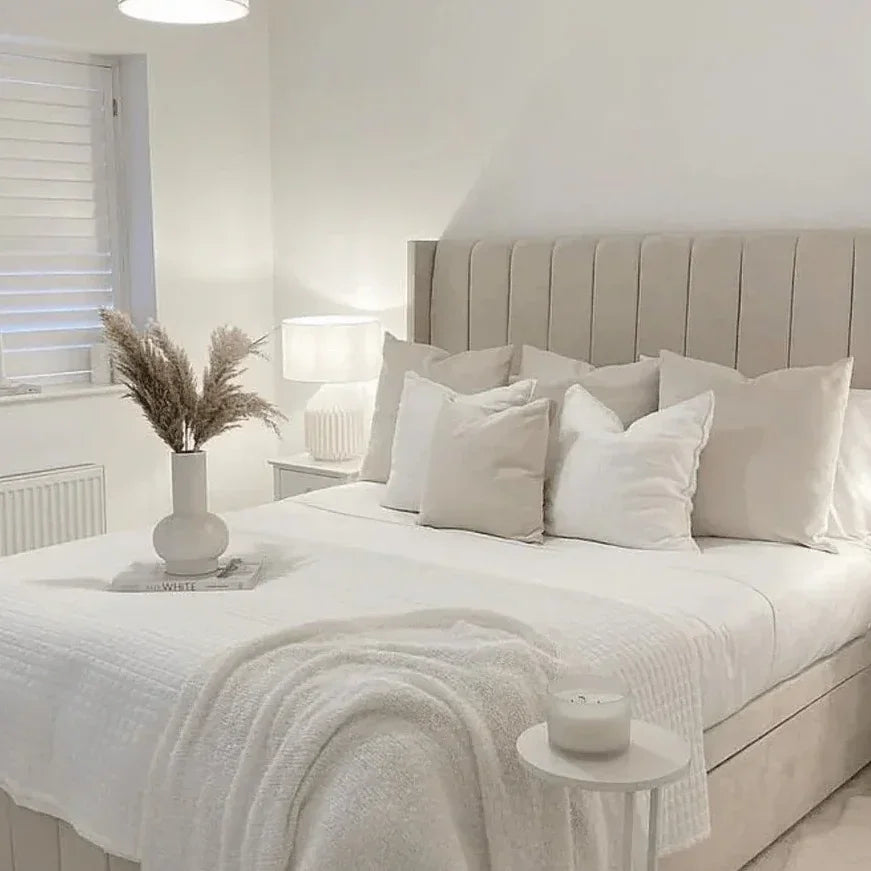 سرير كوين خشب كونتر طبيعي، 140*195*120 سم