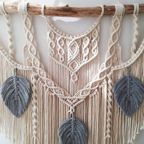 مكرمية حائط خشب، 120*80 سم