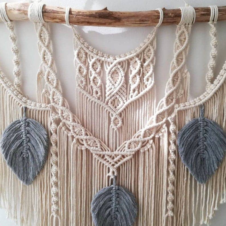 مكرمية حائط خشب، 120*80 سم