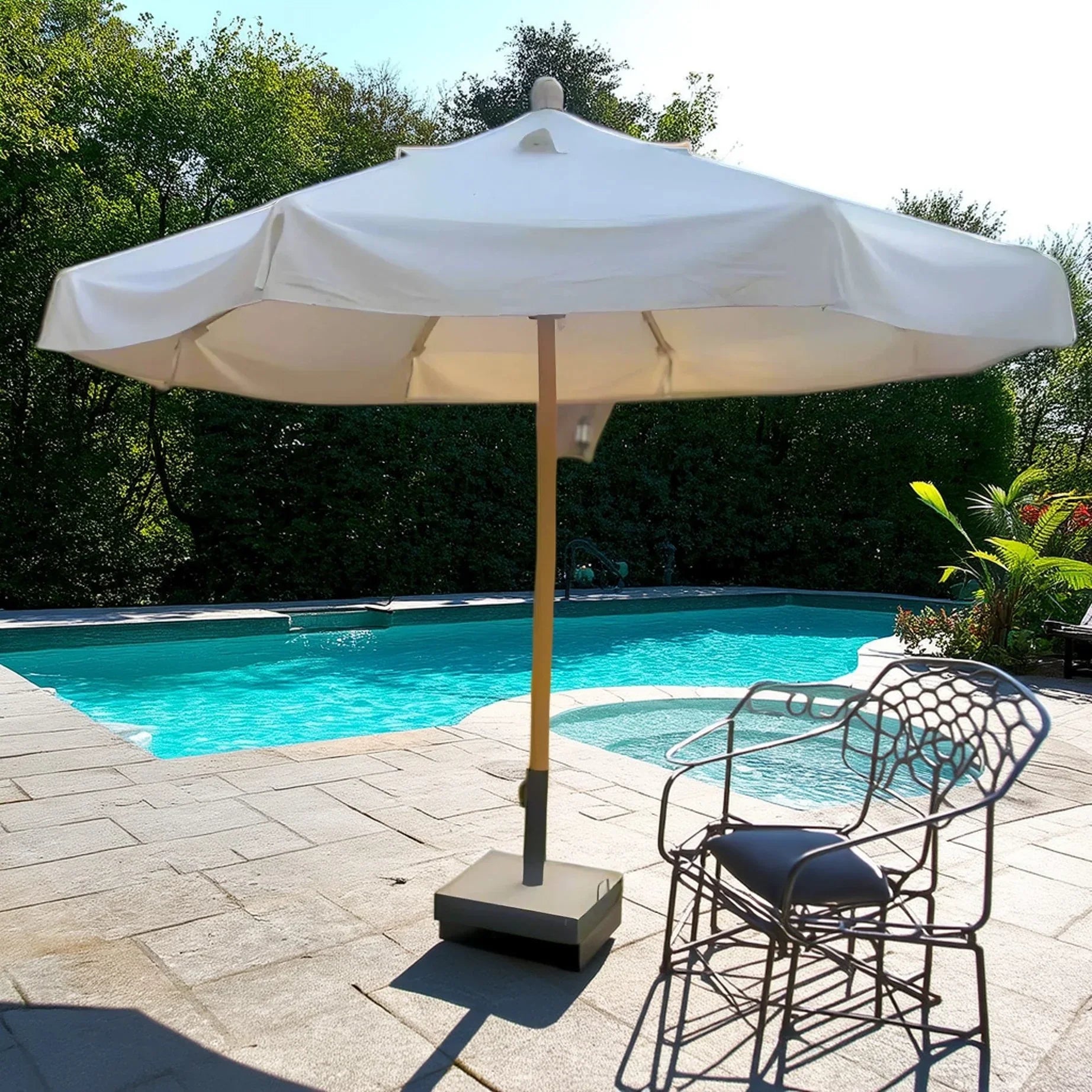 شمسية خشب زان احمر روماني، 300*300 سم