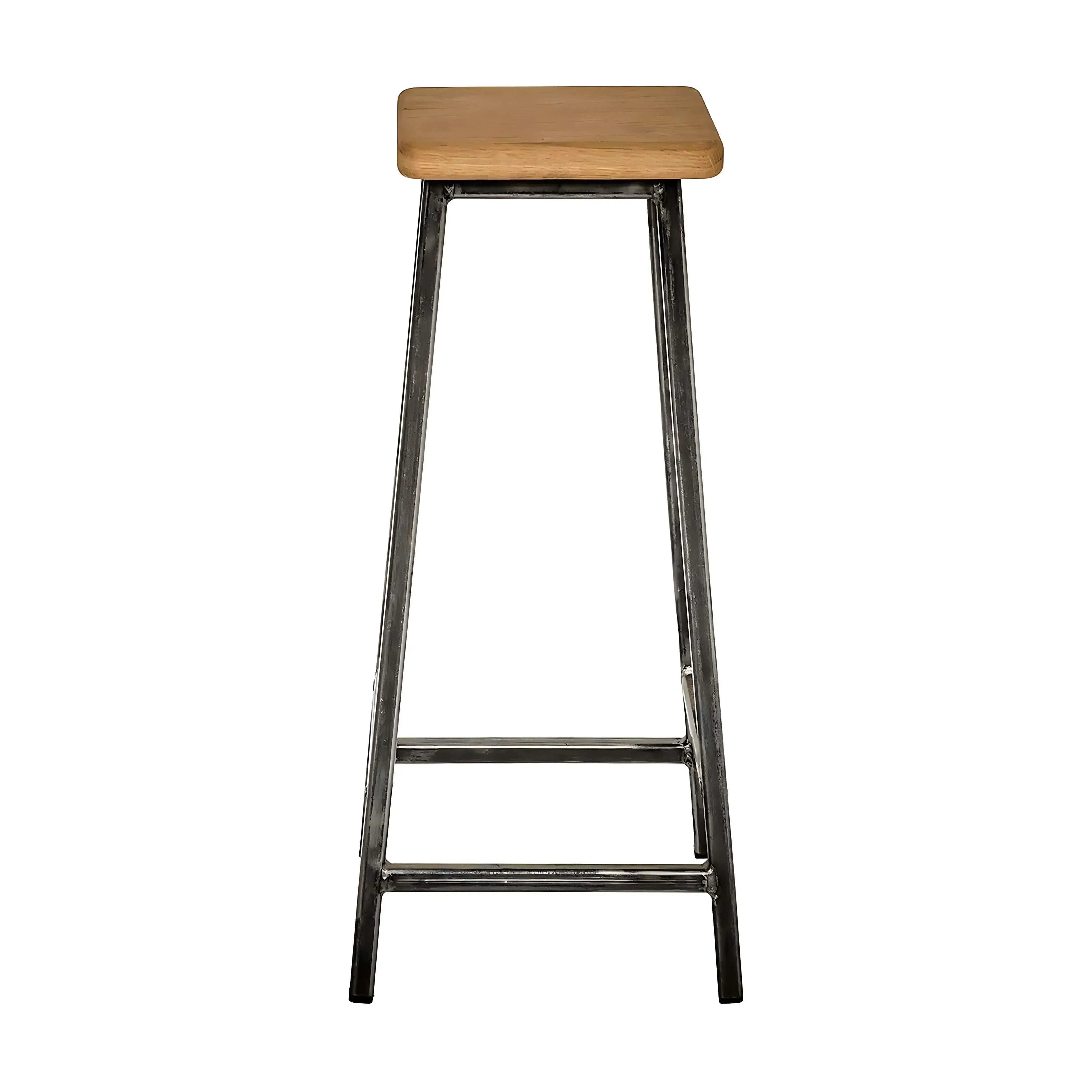 كرسي بار اسود*بني فاتح 30*30*75سم - ROW3 Iron Wood