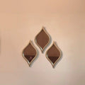 طقم مرايات حائط بإطار ام دي اف، 30*2*16 سم - 3 قطع