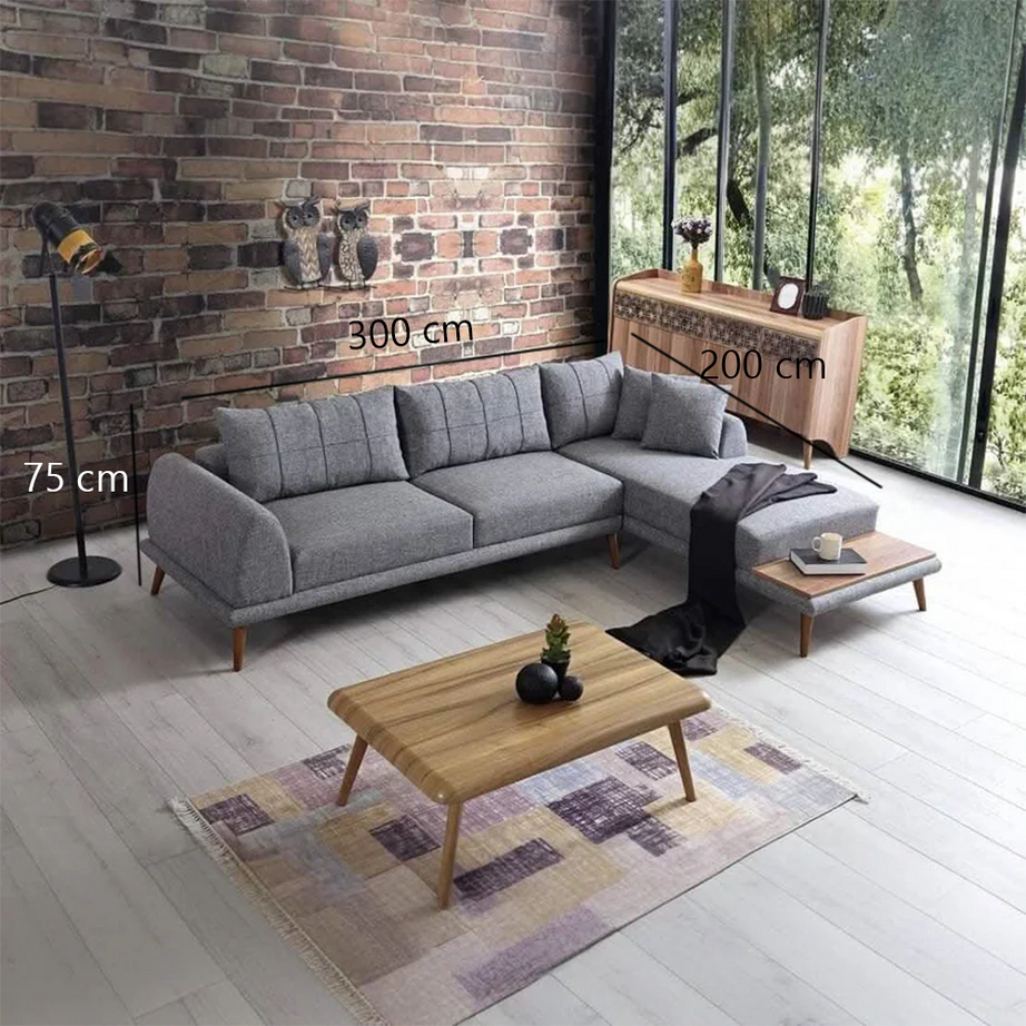 ركنة خشب زان أحمر، 300*200*75 سم