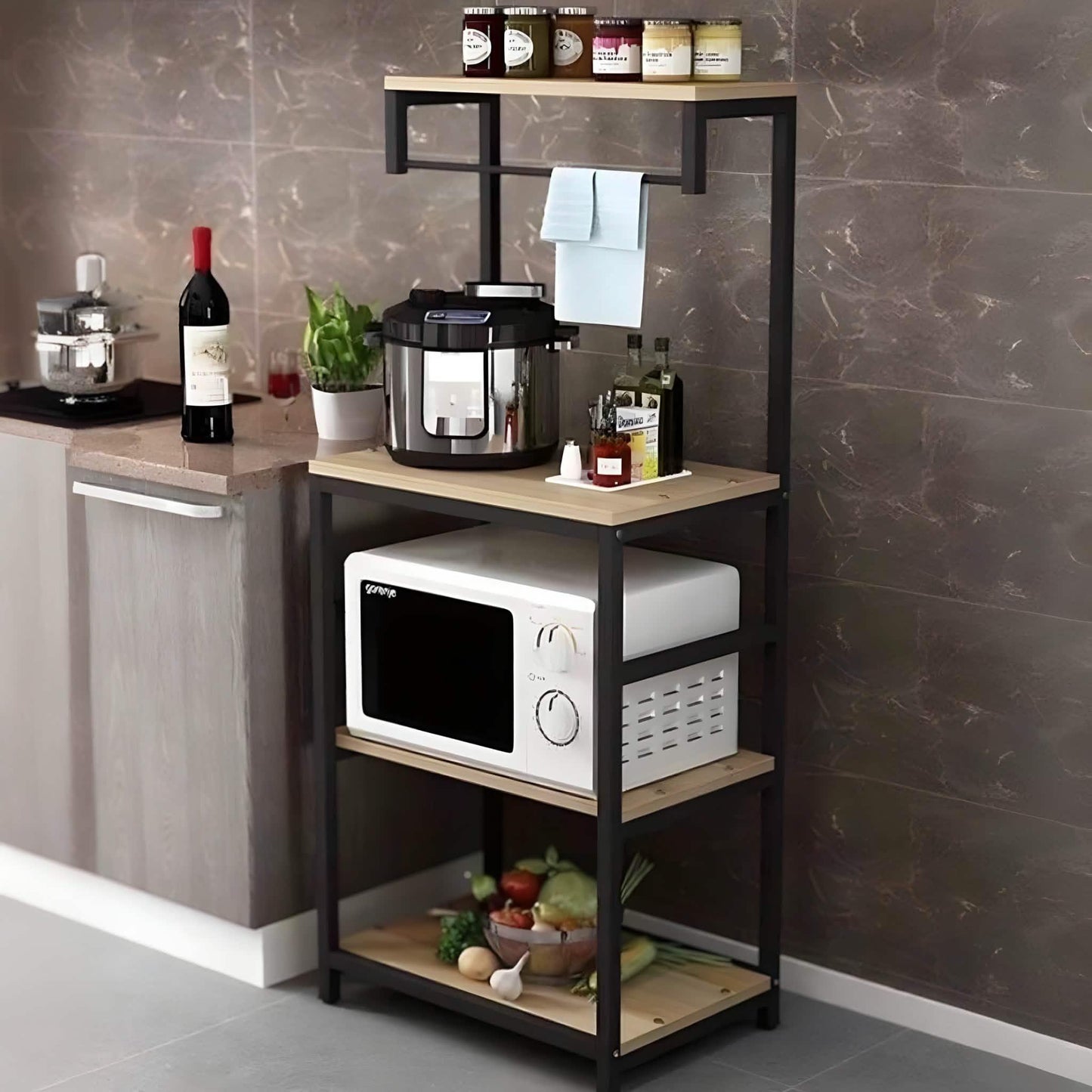 وحدة تخزين للمطبخ، خشب ام دي ف 60*40*125 سم