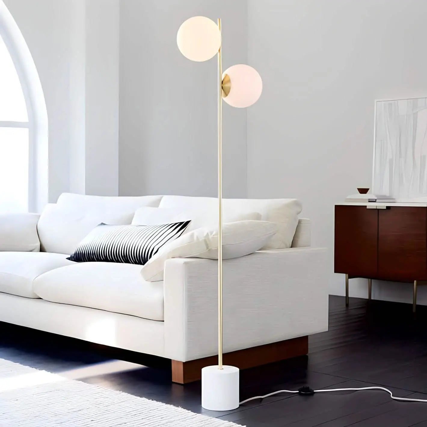 أباجورة ستيل و رخام،  30*170 سم