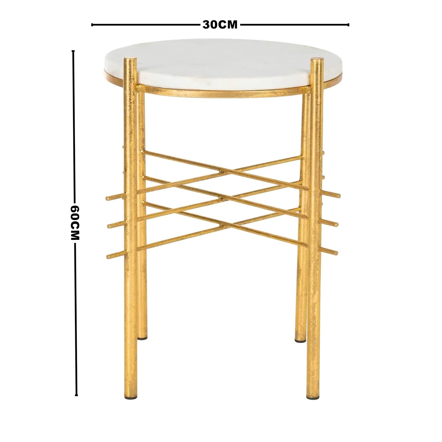 ترابيزة جانبية بسطح رخام 30*30*60 سم - STA20