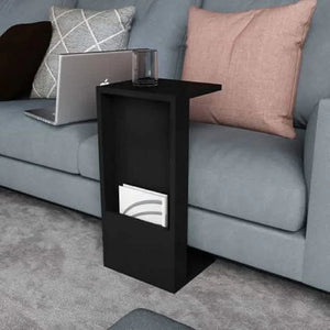 ترابيزة جانبية ام دي اف، 30*40*63 سم - أسود