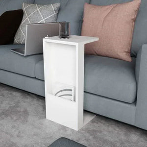 ترابيزة جانبية ام دي اف، 30*40*63 سم- أبيض