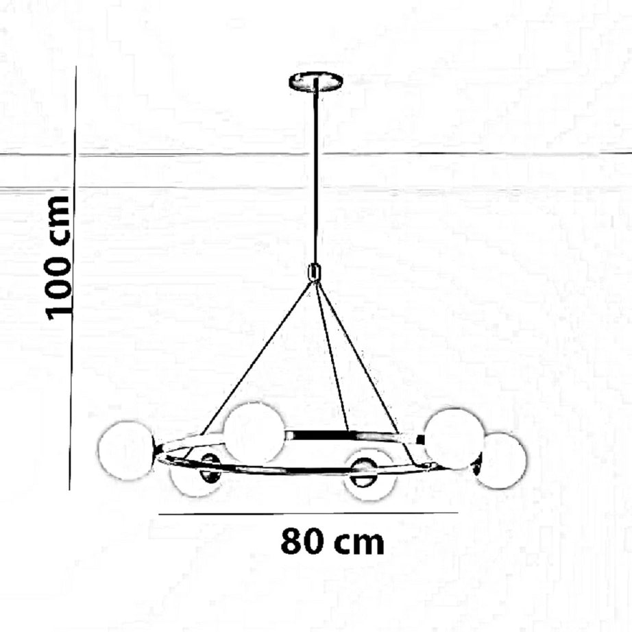 نجفة معدن و زجاج، 80*100 سم