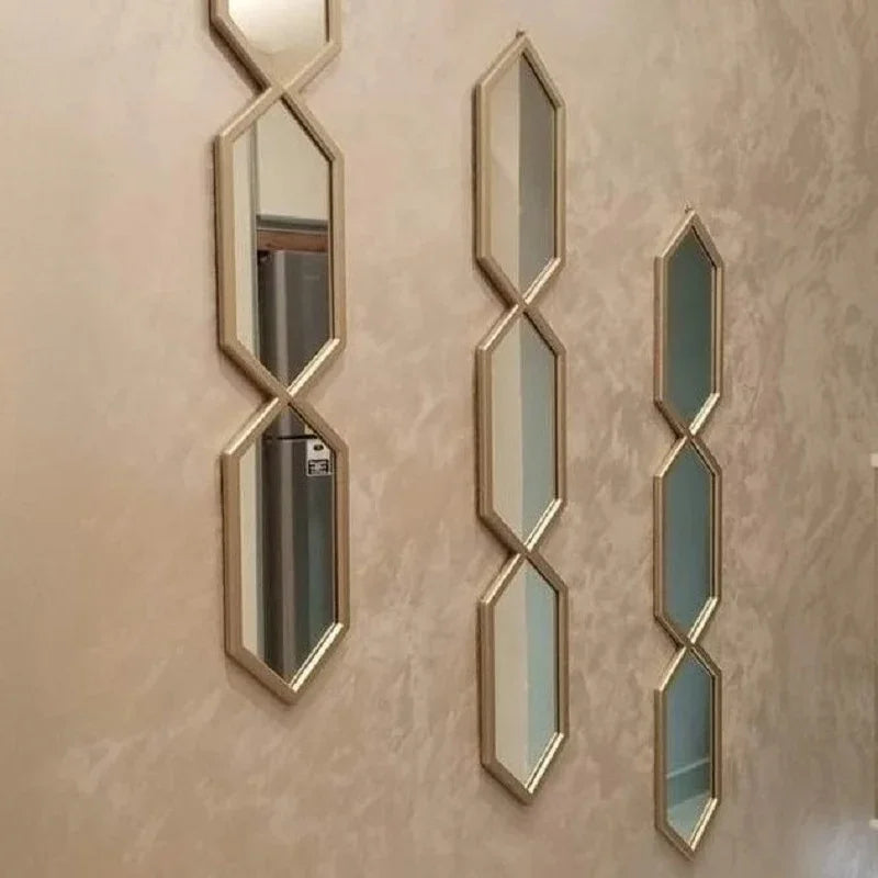 طقم مرايات ديكور حائط بإطار ام دي اف، 15*2*80 سم - 3 قطع