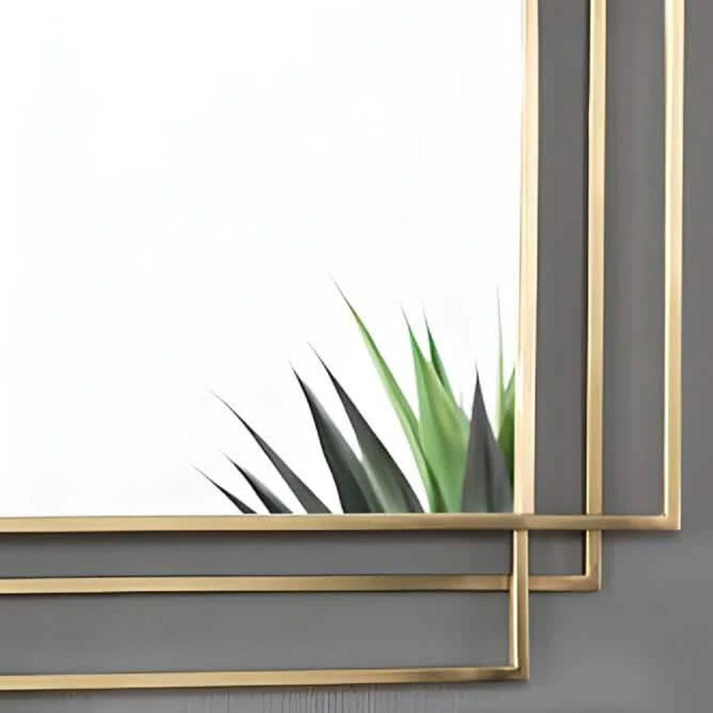 مرايا حائط بإطار ستيل، 110*130 سم
