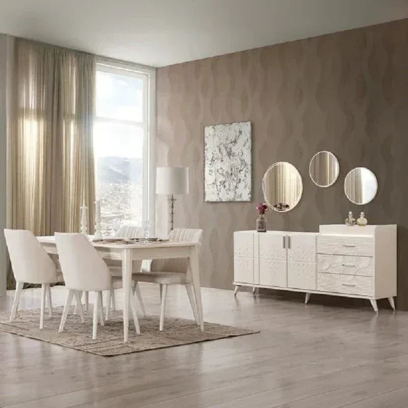 غرفة سفرة ام دي اف، 7 قطع