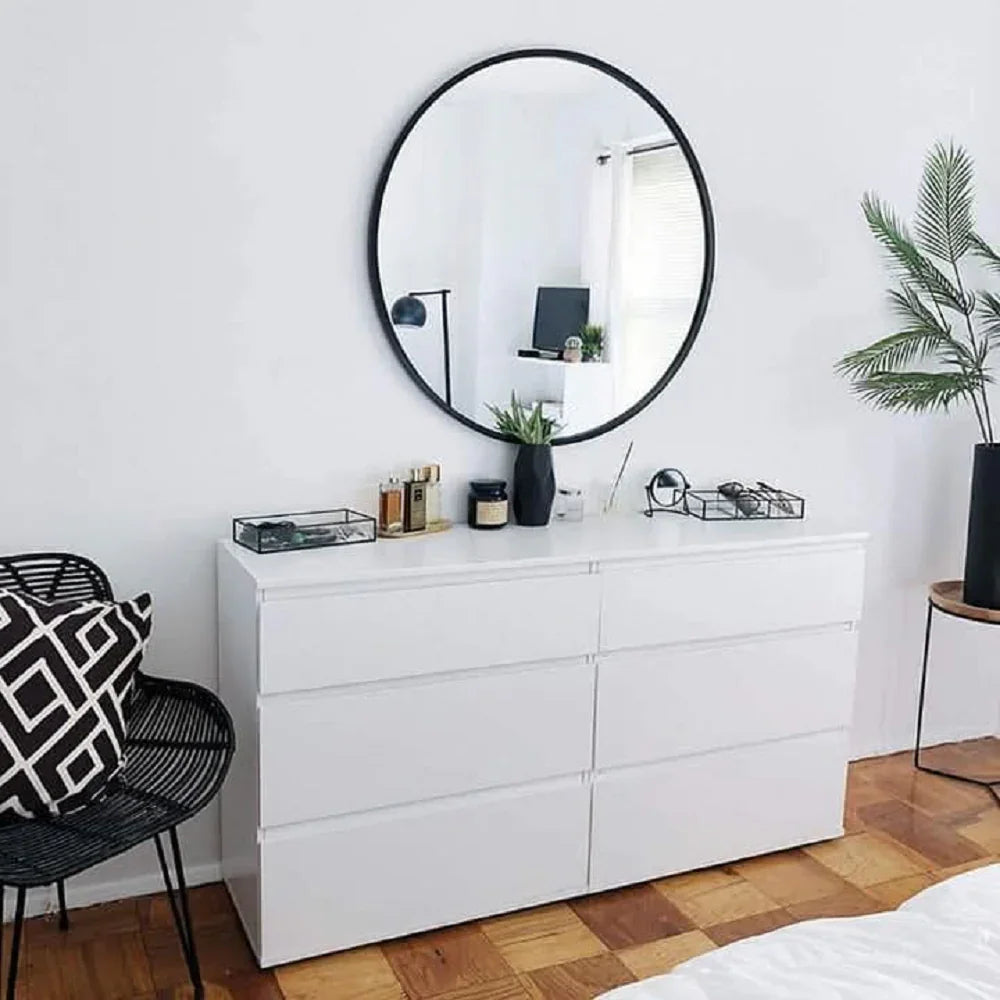 مرايا حائط بإطار أسود، 60 سم